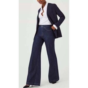 SPANX Wide Leg Jeans Raw Indigo  Size Large NWT